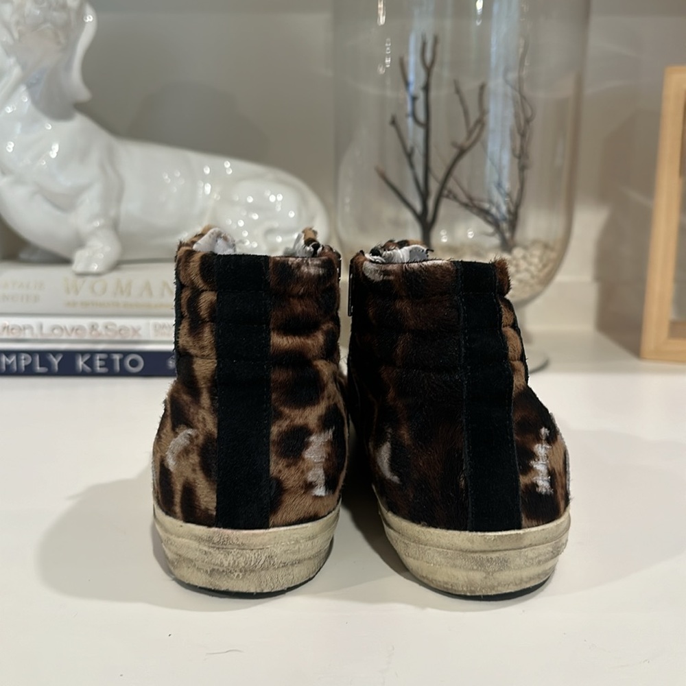 Golden Goose pony style calfskin leopard fur Slide sz 40 - Picture 3 of 8